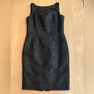 Frascara Couture Black Floral Jacquard Sheath Dress Size 12 NWT